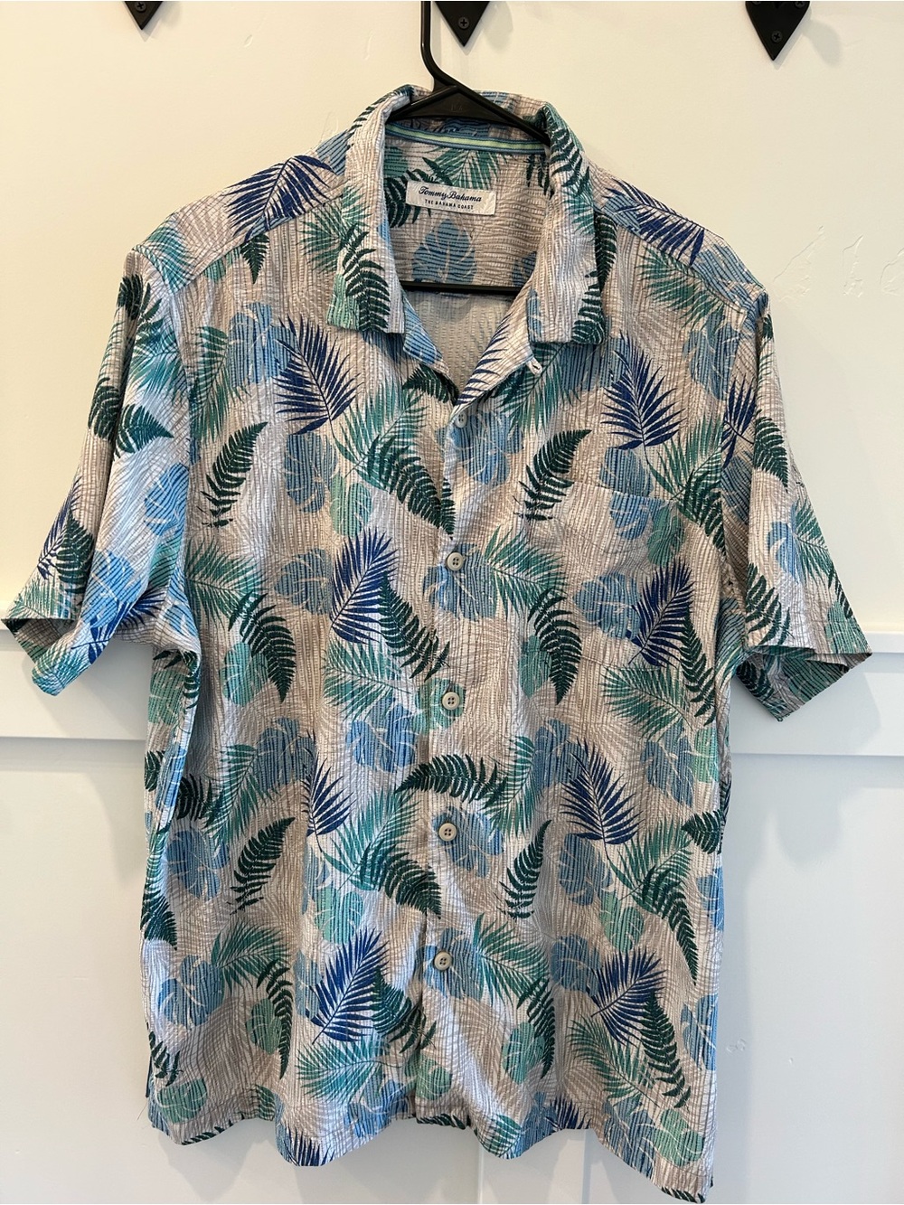 Tommy Bahama Blue & Green Tropical Leaf Button-Up Shirt